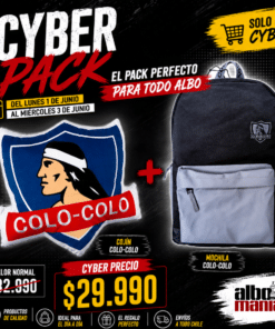 Cojín Bordado de Colo-Colo 45x45 cm + Mochila
