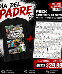 Pack Polera "Campeon en la Quiebra" + Cuandro Camisetas Historicas Local